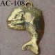 breloque pendentif poisson métal doré vendu à l'unité