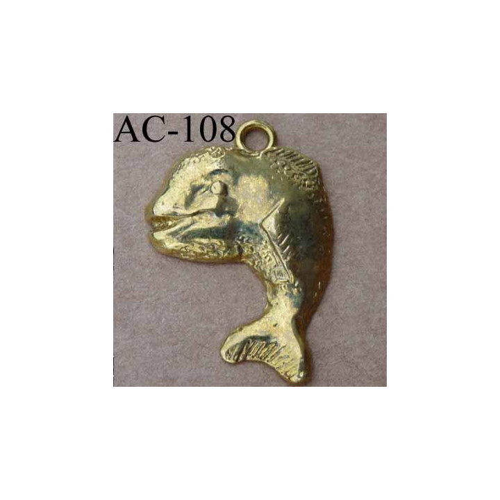 breloque pendentif poisson métal doré vendu à l'unité