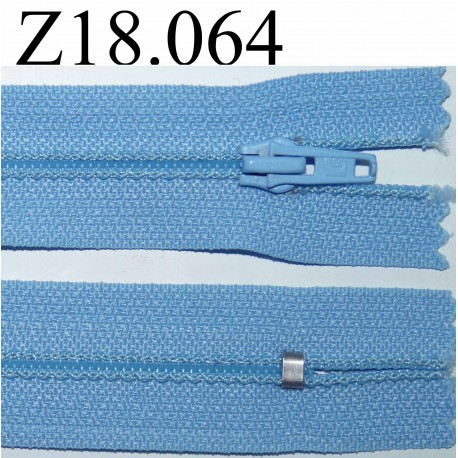 fermeture éclair 18 cm couleur bleu non séparable zip nylon