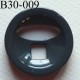bouton fantaisie 30 mm couleur gris foncé brillant 2 gros trous (diamètre 7 mm et 20 mm) épaisseur 6 mm