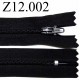 fermeture zip à glissière longueur 12 cm couleur noir zip nylon 