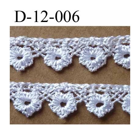 dentelle crochet synthétique largeur 12 mm couleur blanc provient d'une ancienne mercerie parisienne prix au mètre