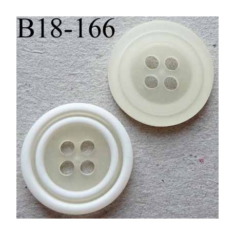 bouton 18 mm couleur translucide liseret blanc 4 trous diamètre 18 millimètres