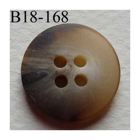 bouton 18 mm couleur marron beige marbré 4 trous diamètre 18 millimètres