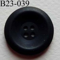 bouton 23 mm couleur noir mat 4 trous diamètre 23 millimètres