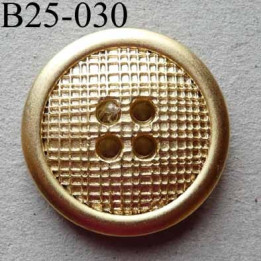 bouton 25 mm pvc  couleur doré 4 trous diamètre 25 millimètres épaisseur 6 mm