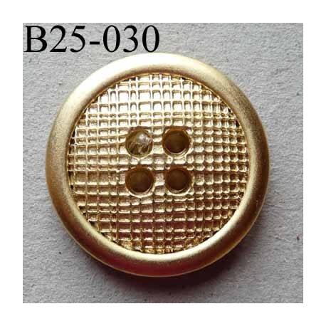 bouton 25 mm pvc couleur doré 4 trous diamètre 25 millimètres