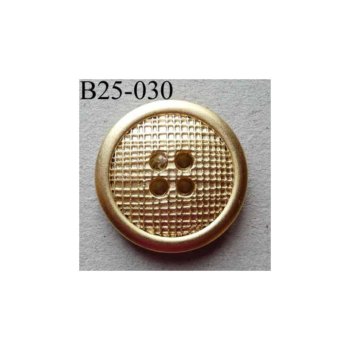 bouton 25 mm pvc  couleur doré 4 trous diamètre 25 millimètres épaisseur 6 mm