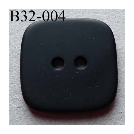 bouton 32 mm forme carré couleur noir mat 2 trous diamètre 32 millimètres épaisseur 4 mm