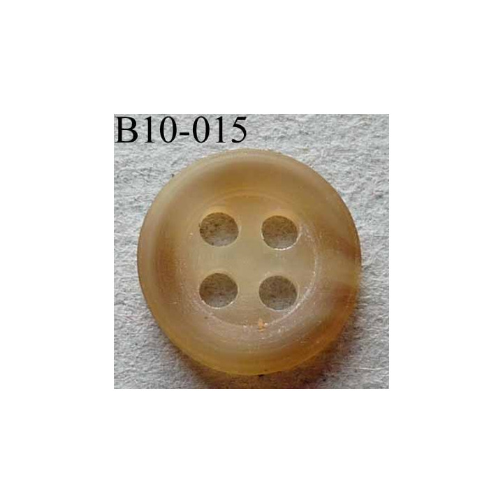 bouton 10 mm couleur marron beige marbré 4 trous diamètre 10 mm