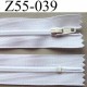 fermeture zip à glissière longueur 55 cm largeur 2.5 cm couleur blanc non séparable zip nylon largeur 4 mm