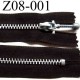 fermeture zip à glissière longueur 8 cm couleur marron foncé non séparable largeur 2.6 cm glissière métal largeur du zip 4.3 mm