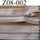fermeture zip à glissière longueur 8 cm couleur beige non séparable largeur 2.5 cm glissière nylon largeur 4 mm