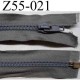 fermeture éclair longueur 55 cm couleur gris séparable largeur 3.2 cm zip glissière nylon largeur 6 mm