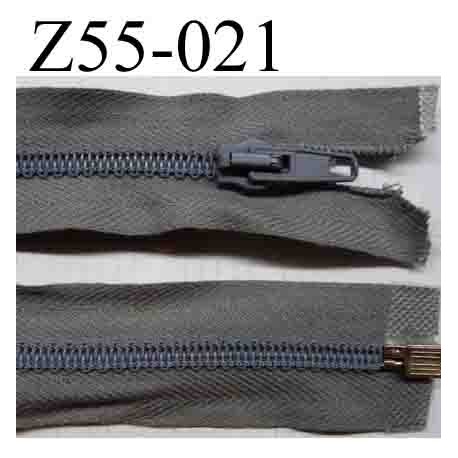 fermeture zip à glissière longueur 55 cm couleur gris séparable largeur 3.2 cm zip glissière nylon largeur 6 mm