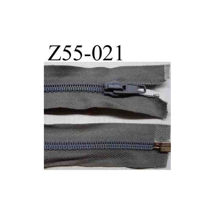 fermeture zip à glissière longueur 55 cm couleur gris séparable largeur 3.2 cm zip glissière nylon largeur 6 mm