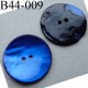 bouton diamètre 44 mm en nacre couleur bleu 2 trous diamètre 44 mm