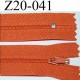 fermeture zip à glissière longueur 20 cm couleur orange largeur 2.5 cm zip nylon largeur 4 mm