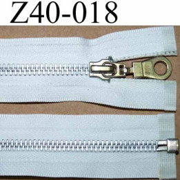 fermeture zip à glissière longueur 40 cm  séparable couleur blanc zip métal
