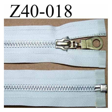 fermeture zip à glissière longueur 40 cm séparable couleur blanc zip métal