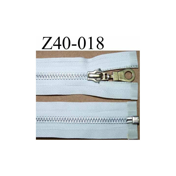 fermeture zip à glissière longueur 40 cm  séparable couleur blanc zip métal