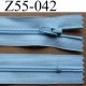 fermeture zip à glissière longueur 55 cm couleur bleu ciel non séparable largeur 2.5 cm glissière nylon largeur 4 mm