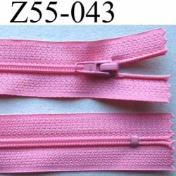 fermeture zip à glissière longueur 55 cm couleur rose non séparable largeur 2.5 cm glissière nylon largeur 4 mm