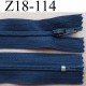 fermeture zip à glissière longueur 18 cm couleur bleu non séparable largeur 2.5 cm glissière nylon largeur du zip 4 mm