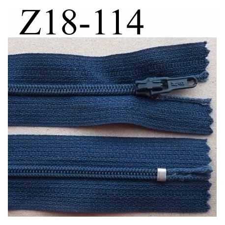 fermeture zip à glissière longueur 18 cm couleur bleu non séparable largeur 2.5 cm glissière nylon largeur du zip 4 mm