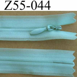 fermeture zip invisible longueur 55 cm couleur vert  non séparable largeur 2.2 cm glissière nylon largeur 4 mm