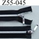 fermeture zip invisible longueur 55 cm couleur noir non séparable double curseur largeur 2.2 cm glissière nylon largeur 4 mm