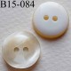 bouton diamètre 15 mm  couleur nacre brillant dos blanc 2 trous diamètre 15 mm