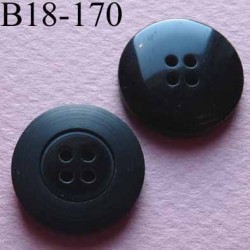 bouton diamètre 18 mm couleur noir 4 trous diamètre 18 mm