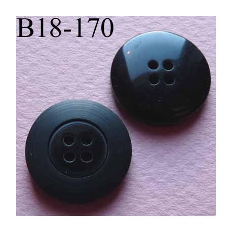 bouton diamètre 18 mm  couleur noir 4 trous diamètre 18 mm