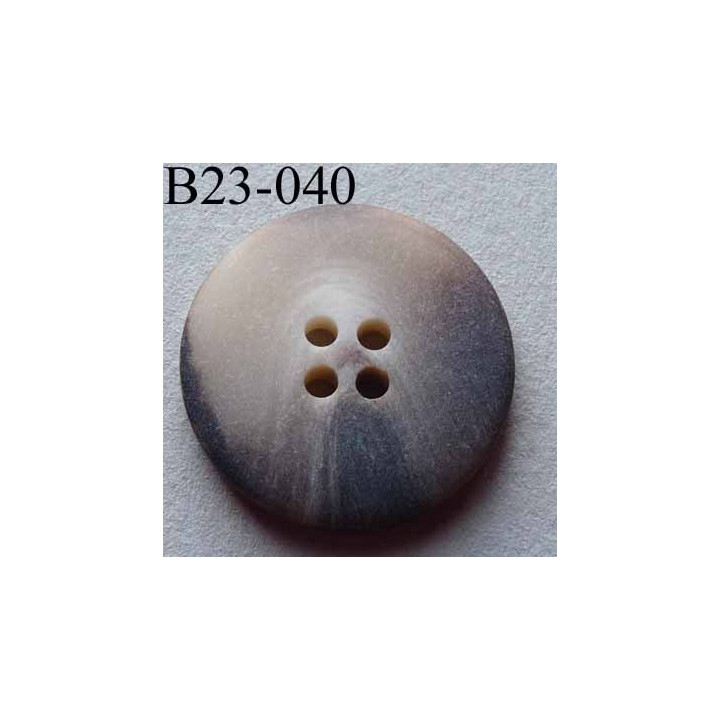 bouton diamètre 23 mm  couleur marron beige marbré 4 trous diamètre 23 mm