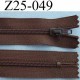 fermeture zip à glissière longueur 25 cm couleur marron non séparable largeur 2.5 cm glissière nylon largeur 4 mm