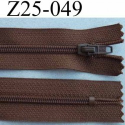 fermeture zip à glissière longueur 25 cm couleur marron non séparable largeur 2.5 cm glissière nylon largeur 4 mm