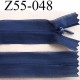 fermeture zip à glissière invisible longueur 55 cm couleur bleu non séparable largeur 2.3 cm glissière nylon largeur 4 mm