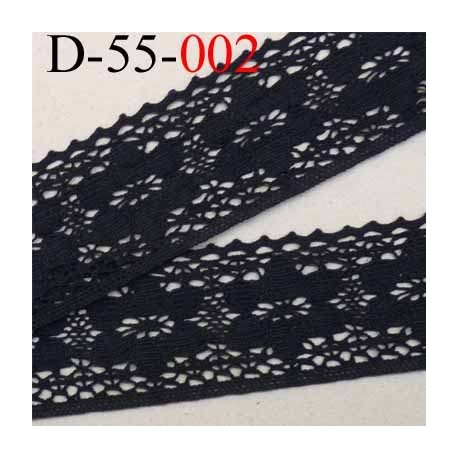 dentelle crochet ancienne 100 % coton noir largeur 55 mm vendu au mètre