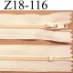 fermeture zip à glissière longueur 18 cm couleur beige crème non séparable largeur 2.5 cm glissière nylon largeur du zip 4 mm