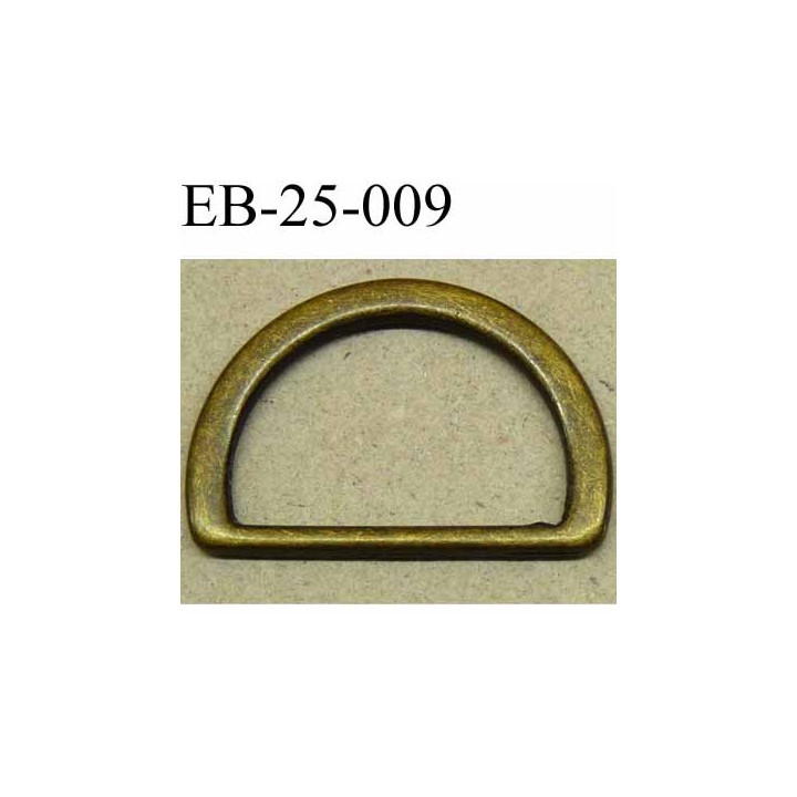 Boucle etrier anneau demi rond métal couleur bronze largeur 2,6 cm intérieur 20,5 mm idéal pour sangle 20 mm hauteur 18 mm