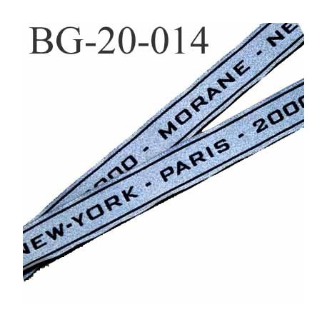biais galon ruban couleur gris à paillettes brillant et liseret noir largeur 20 mm prix au mètre PARIS NEW-YORK