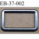 Boucle étrier rectangle métal couleur acier chromé largeur 3.7 cm et largeur intérieur 3 cm hauteur 2.2 cm épaisseur 2.5 mm