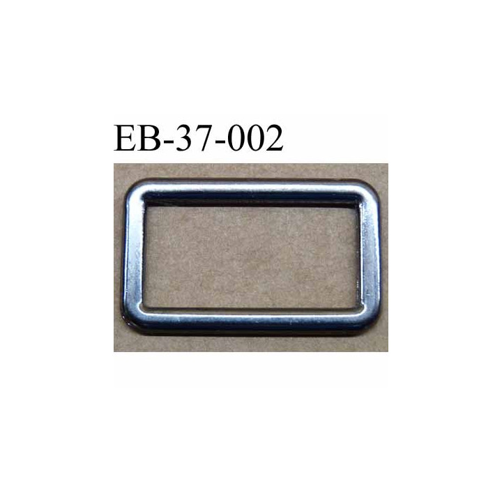 Boucle étrier rectangle  métal couleur acier chromé  largeur 3.7 cm et largeur intérieur 3 cm hauteur 2.2 cm épaisseur 2.5 mm