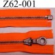 fermeture zip haut de gamme RIRI longueur 62 cm couleur orange lumineux séparable largeur 3.3 cm glissière métal largeur 6 mm