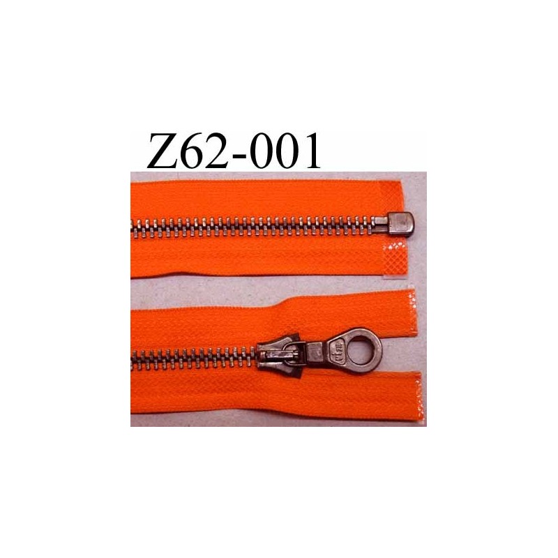 Fermeture éclair 75cm séparable z54 orange vif capucine 680 maille  plastique moulée - Un grand marché