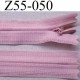 fermeture zip à glissière invisible longueur 55 cm couleur rose non séparable largeur 2.5 cm glissière nylon largeur 4.2 mm
