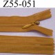 fermeture zip à glissière invisible longueur 55 cm couleur marron non séparable largeur 2.5 cm glissière nylon largeur 4.2 mm