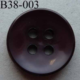 bouton 38 mm  couleur prune foncé  4 gros trous (diamètre 6 millimètres) épaisseur 5 mm