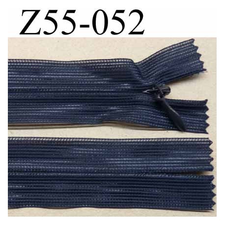 fermeture zip à glissière invisible longueur 55 cm couleur bleu marine non séparable largeur 2.5 cm glissière largeur 4.2 mm